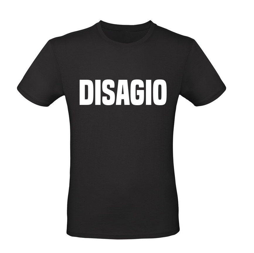 t-shirt uomo nera scritta bianca disagio t-shirt uomo nera scritta bianca disagio